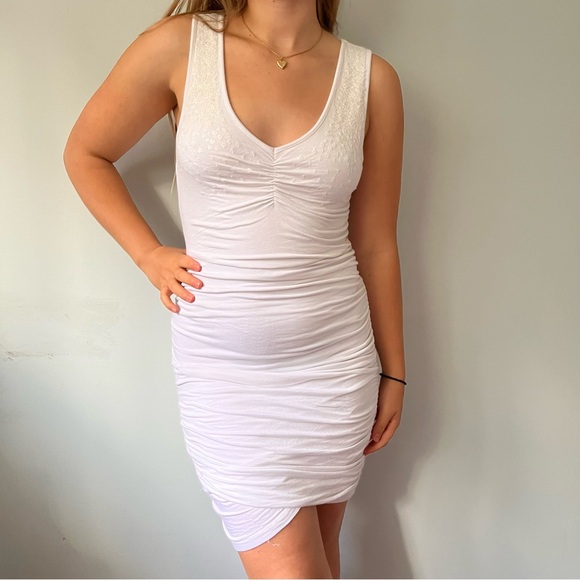 white y2k guess ruched mini dress - Picture 7 of 9